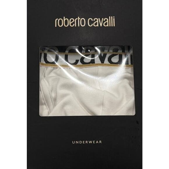 13-67 ROBERTO CAVALLI Men's NWT Cotton Boxer Brief Underwear White Large - Picture 1 of 7